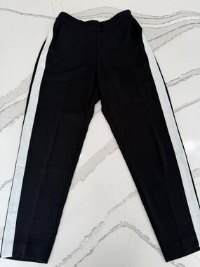 J. Crew Black Pants with White Side Stripes| Size 4| Sporty Chic